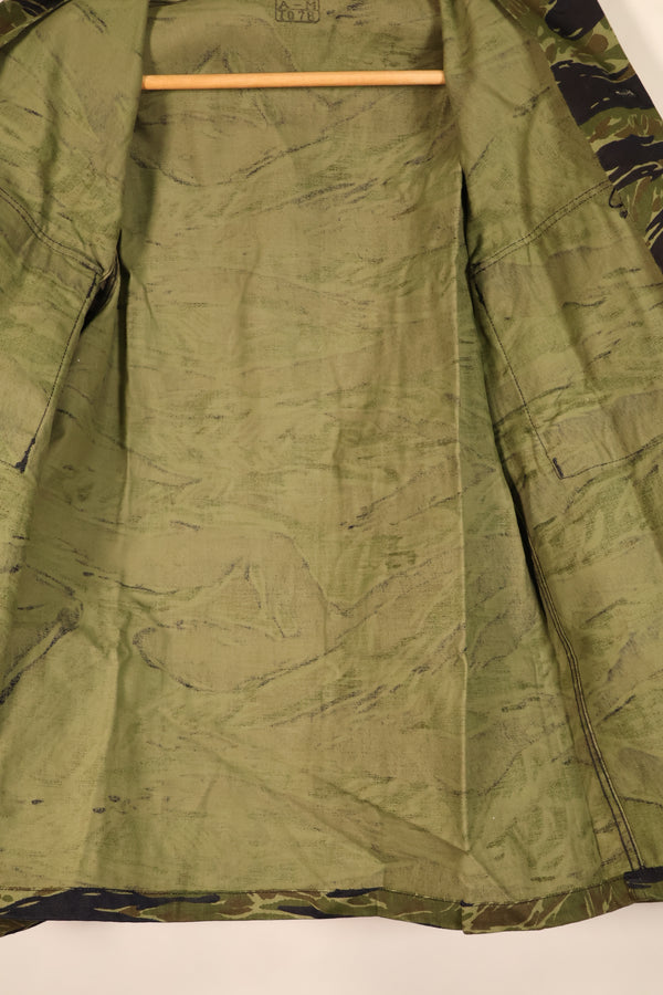 Late 1970s Contract A-M TO78 Silver Tiger Pattern Tiger Stripe Shirt—Unworn