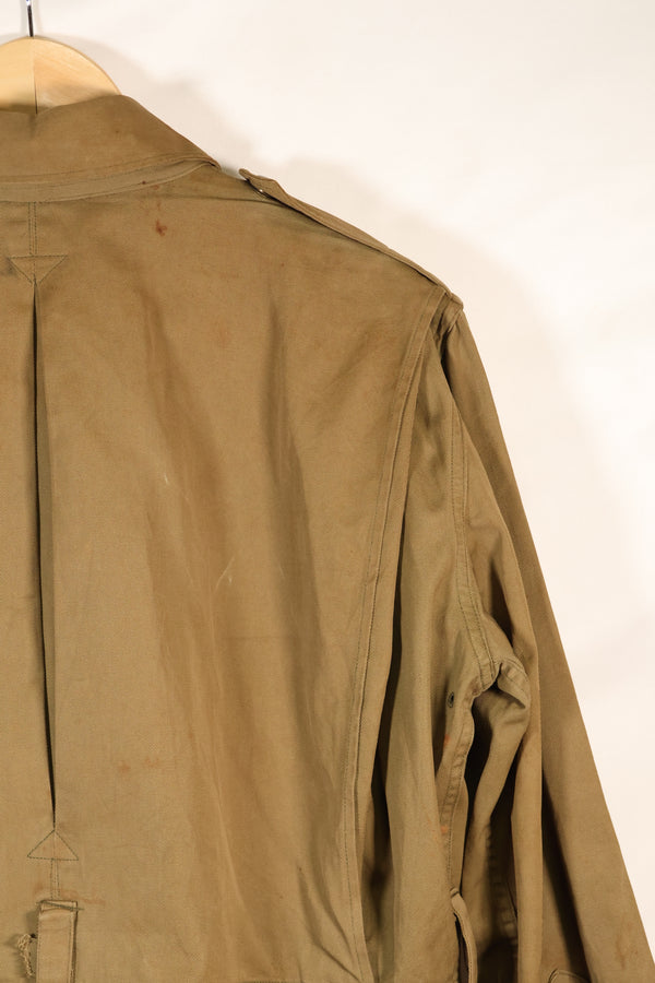 ทศวรรษ 1940 40R สงครามโลกครั้งที่ 2 M42 แจ็คเก็ตกระโดด ไม่มีเข็มขัดเอว มีคราบสกปรก สินค้ามือสอง