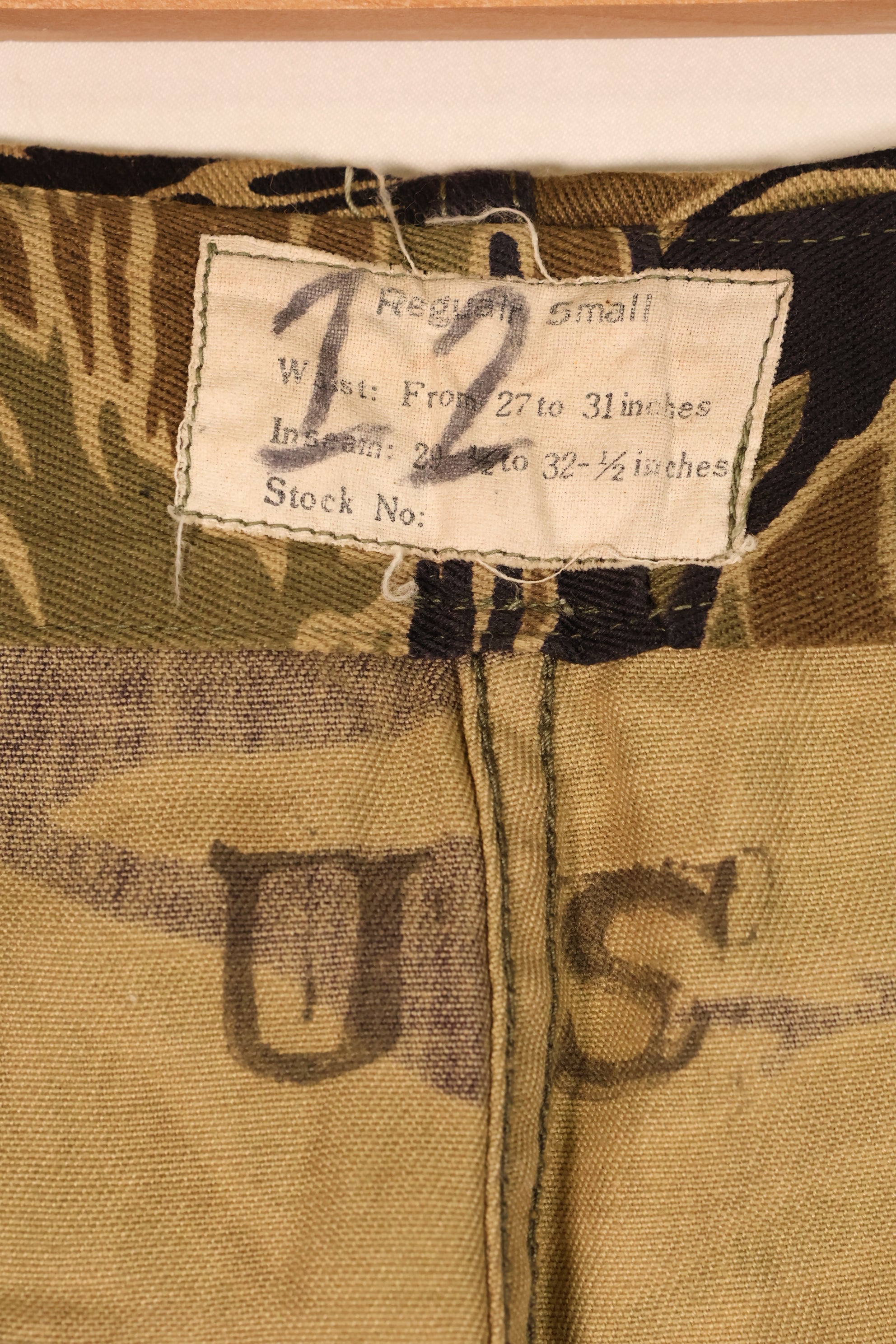 Late 1960s US-S Gold Tiger Pattern Tiger Stripe US-Cut Pants, Used