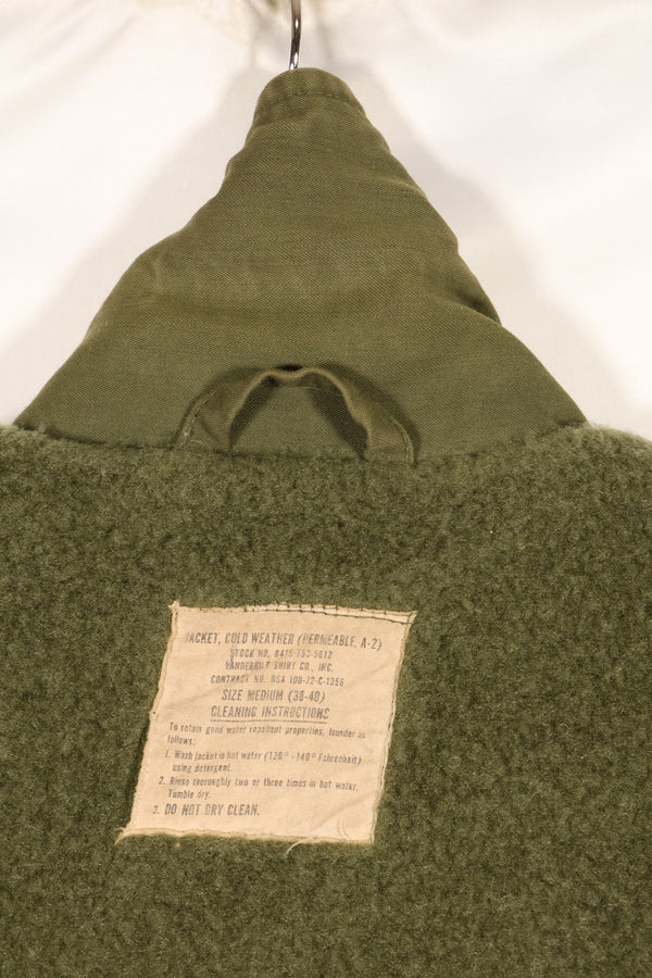 1972年契約　サイズ M　アメリカ海軍　A-2 デッキジャケット　コールドウェザー　中古品