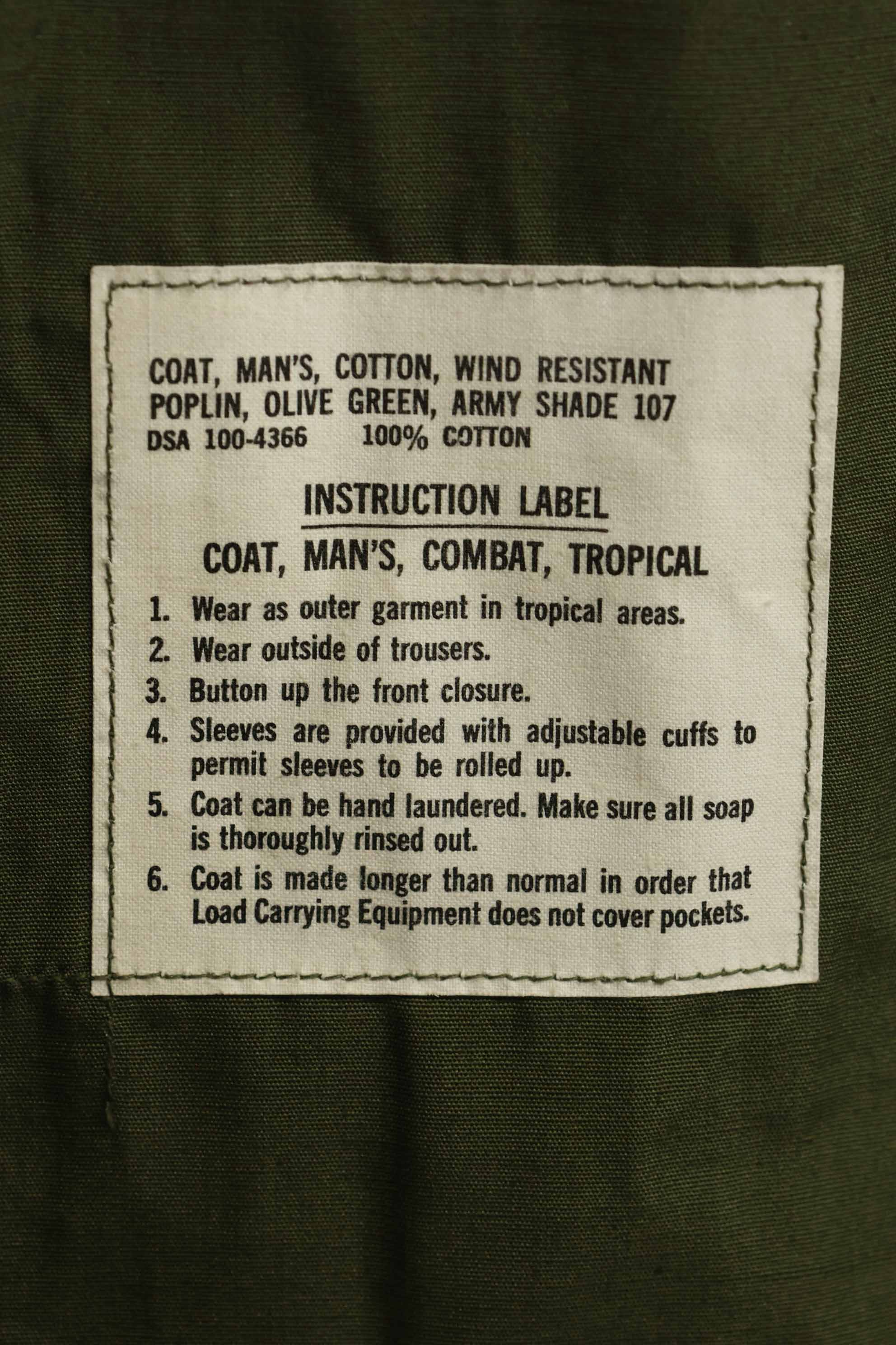 Estimated 1966-67 Contract Deadstock 3rd Model Jungle Fatigue Jacket S-R Unused