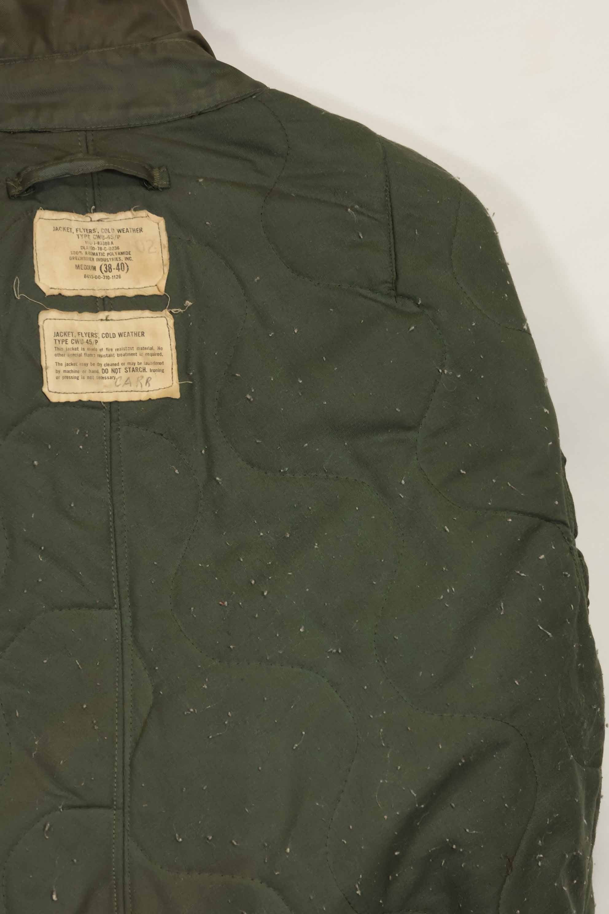 1978年契約　アメリカ海軍　空軍　CWU-45P　フライトジャケット　Medium　中古品