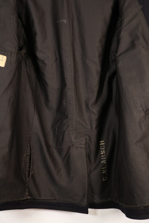 ประมาณปี 1940 ขนาดประมาณ 38 กระดุม 10 เม็ด เสื้อโค้ทของกองทัพเรือสหรัฐฯ สภาพดี B