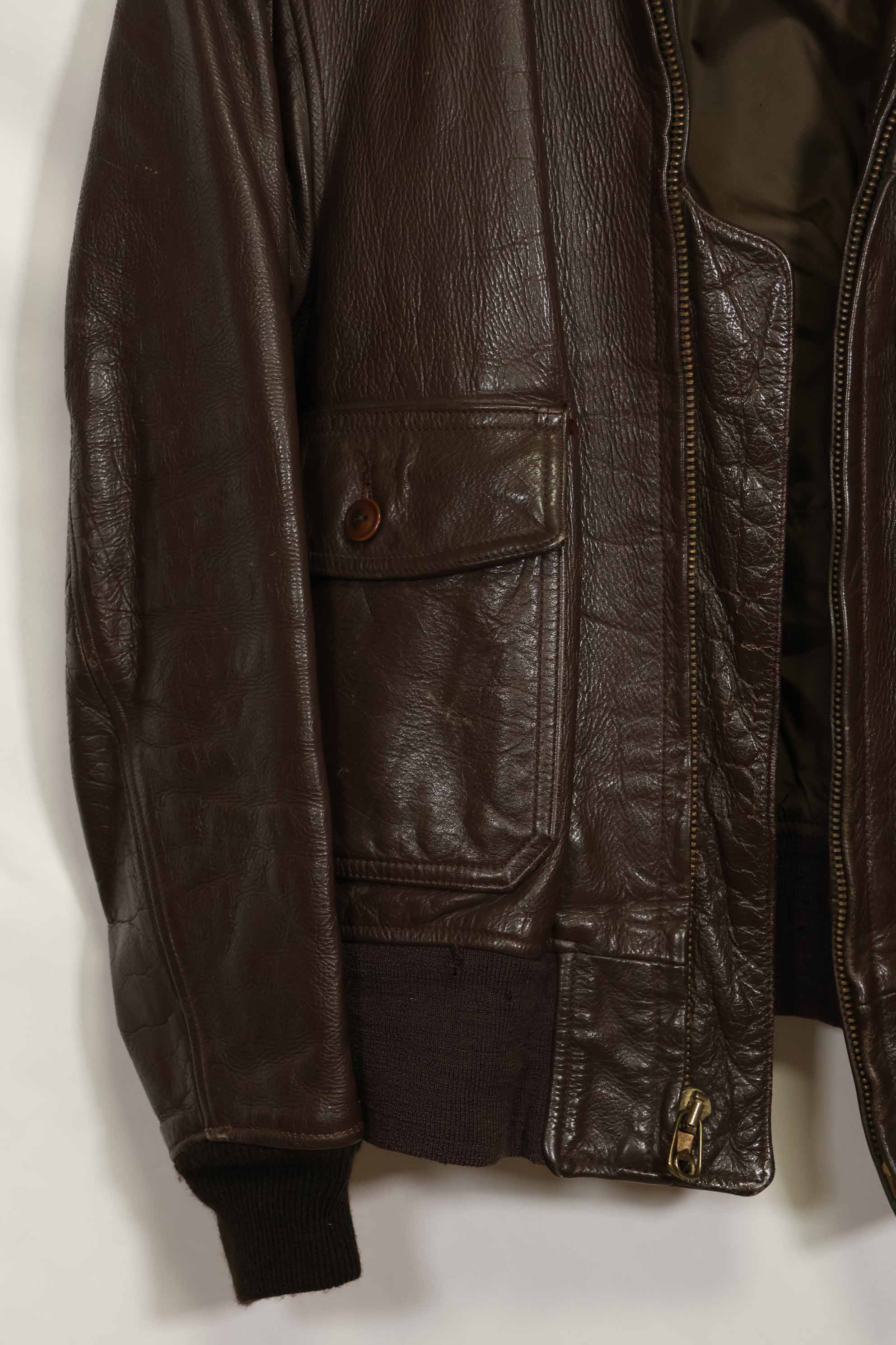 1976年契約　アメリカ海軍　G-1　フライトジャケット　ラベル欠損　パッチ付き　サイズ 44 中古品