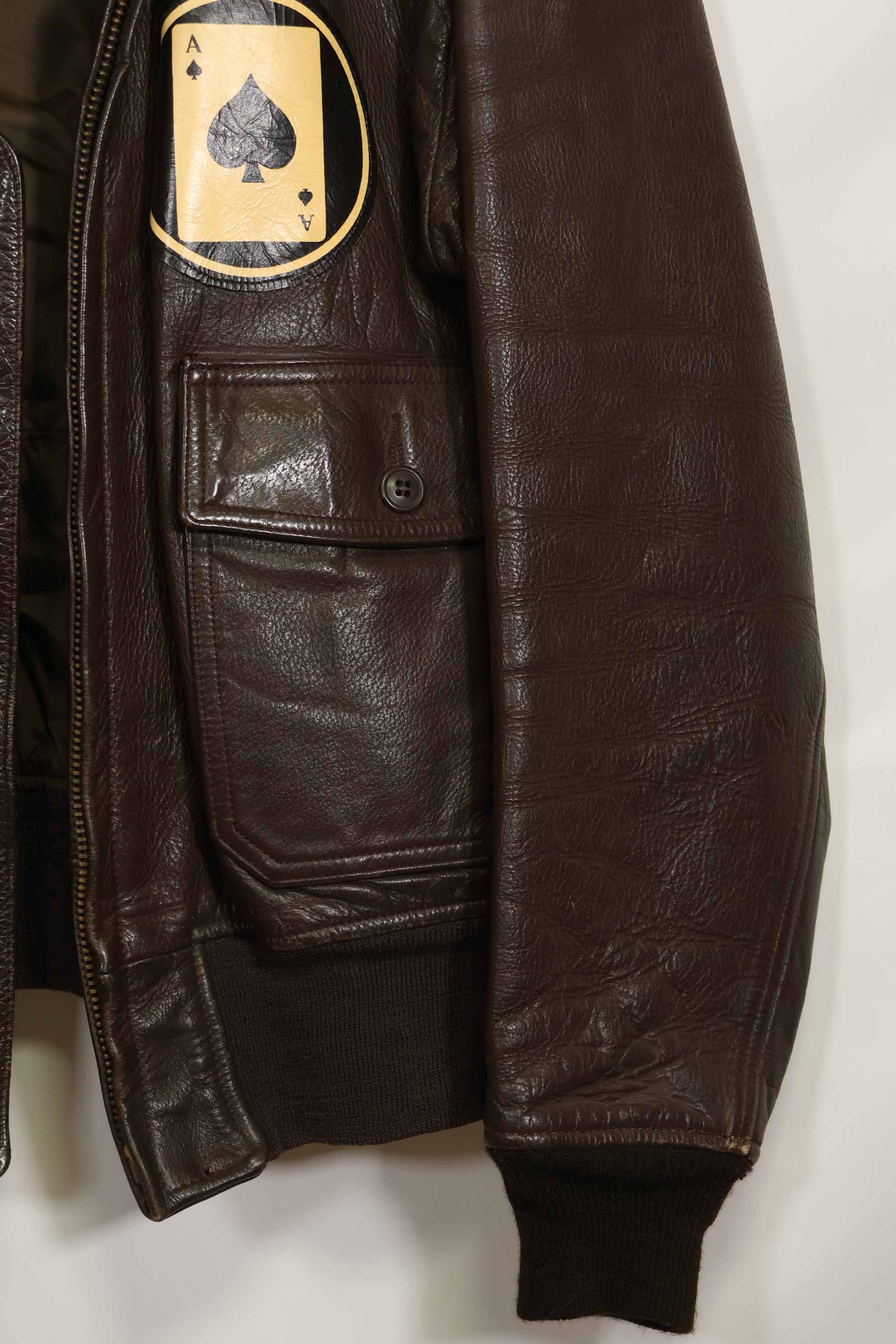 1976年契約　アメリカ海軍　G-1　フライトジャケット　ラベル欠損　パッチ付き　サイズ 44 中古品