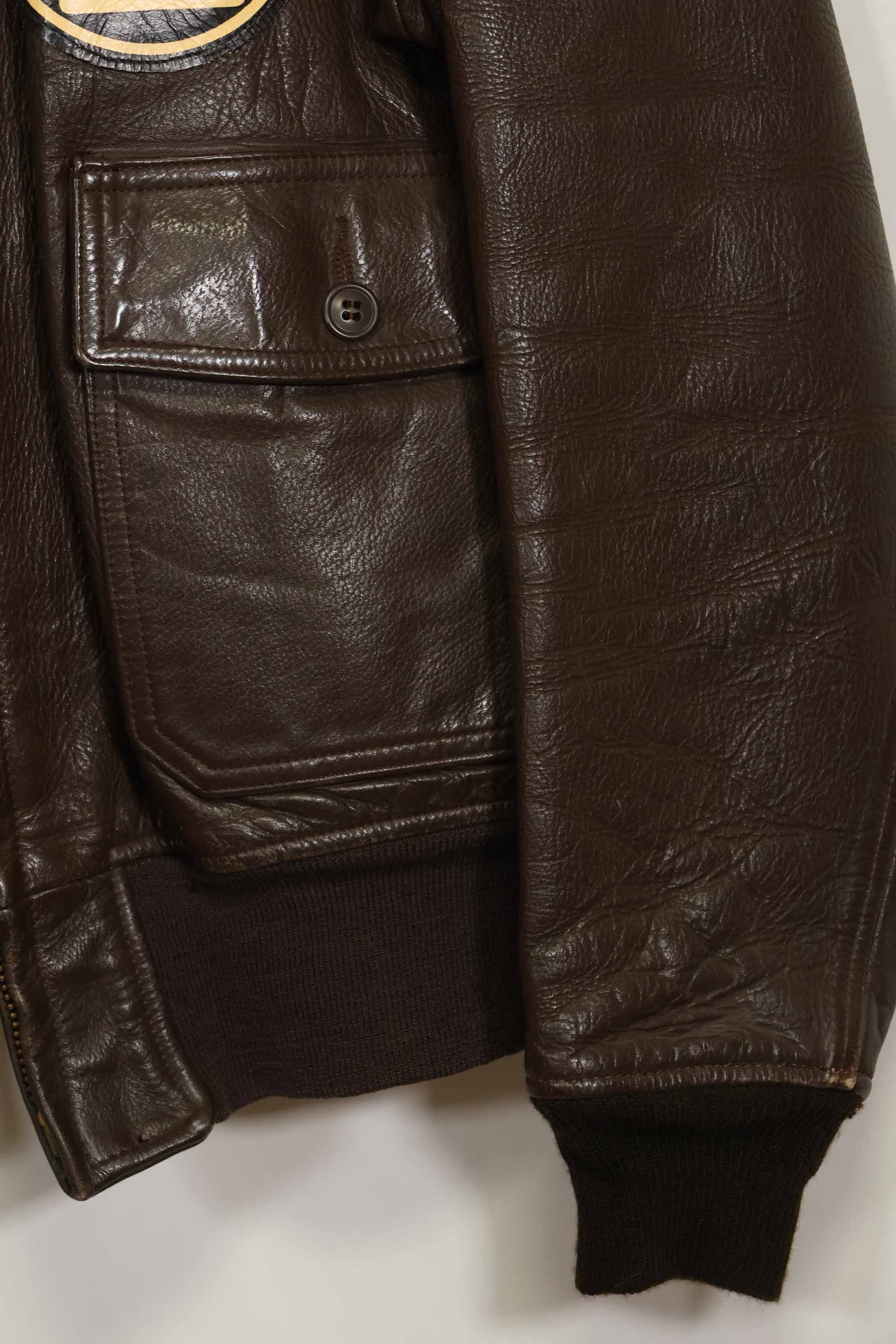 1976年契約　アメリカ海軍　G-1　フライトジャケット　ラベル欠損　パッチ付き　サイズ 44 中古品