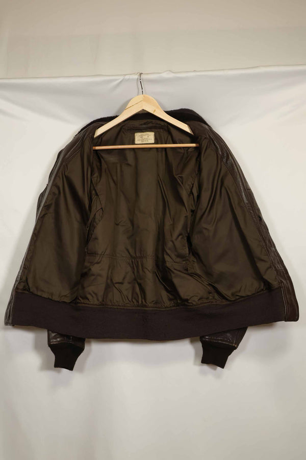 1976年契約　アメリカ海軍　G-1　フライトジャケット　ラベル欠損　パッチ付き　サイズ 44 中古品