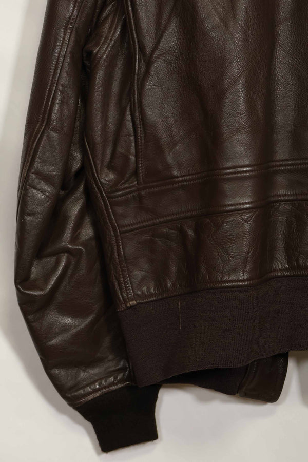 1976年契約　アメリカ海軍　G-1　フライトジャケット　ラベル欠損　パッチ付き　サイズ 44 中古品