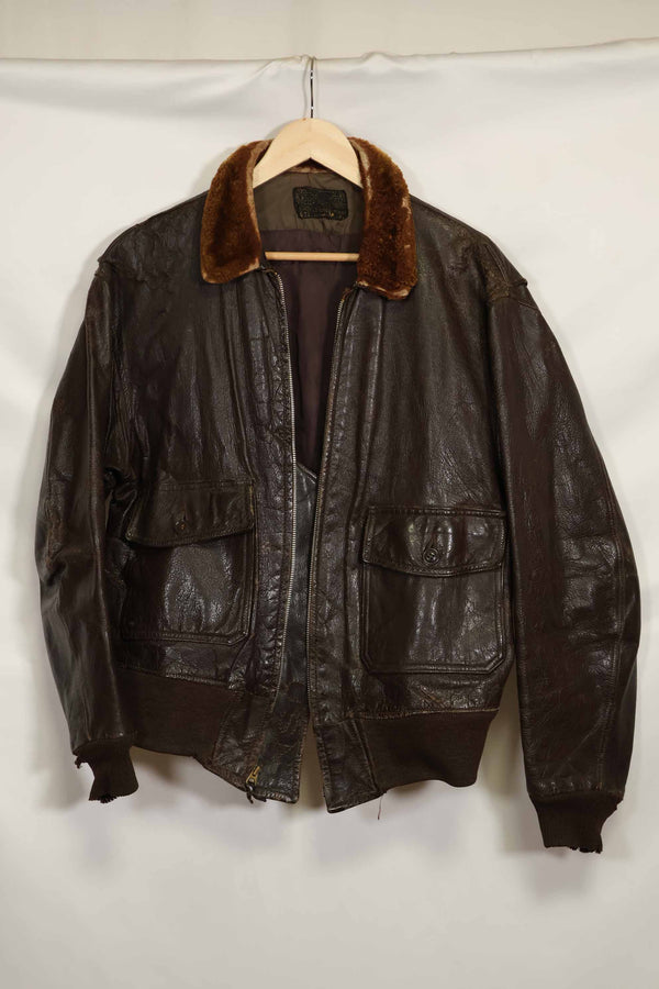 1950s-60s lot US Navy G-1 flight jacket, used.