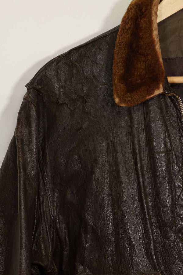 1950s-60s lot US Navy G-1 flight jacket, used.