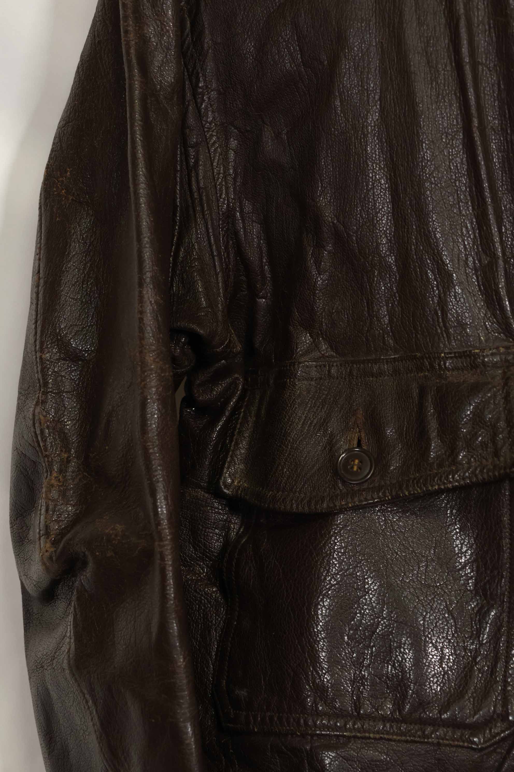 1950s-60s lot US Navy G-1 flight jacket, used.