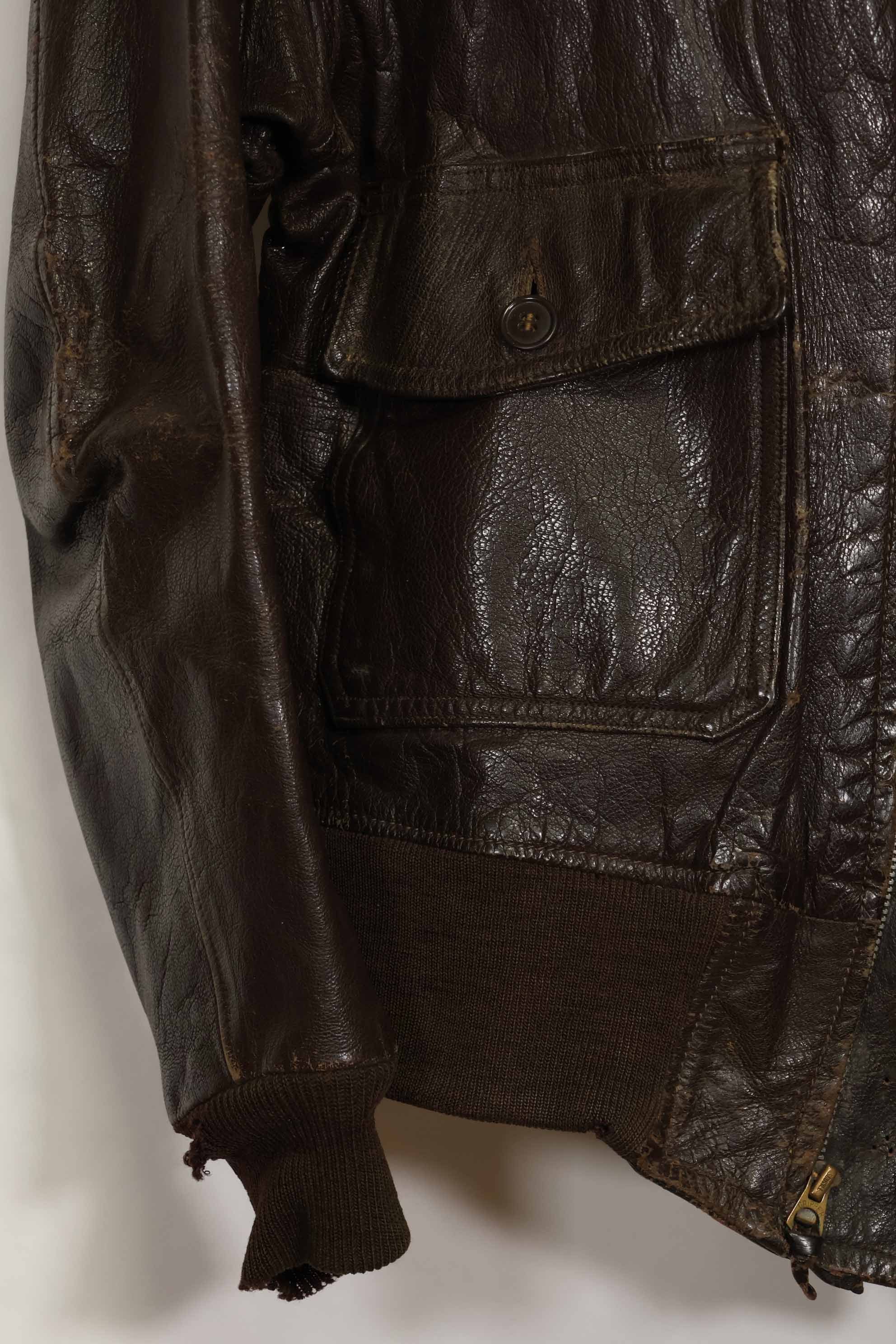 1950s-60s lot US Navy G-1 flight jacket, used.