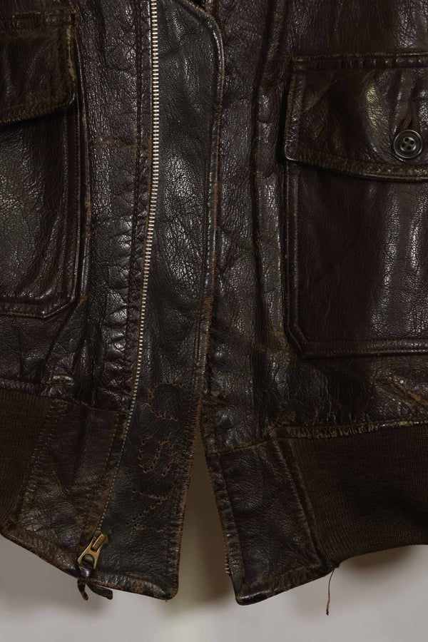 1950s-60s lot US Navy G-1 flight jacket, used.