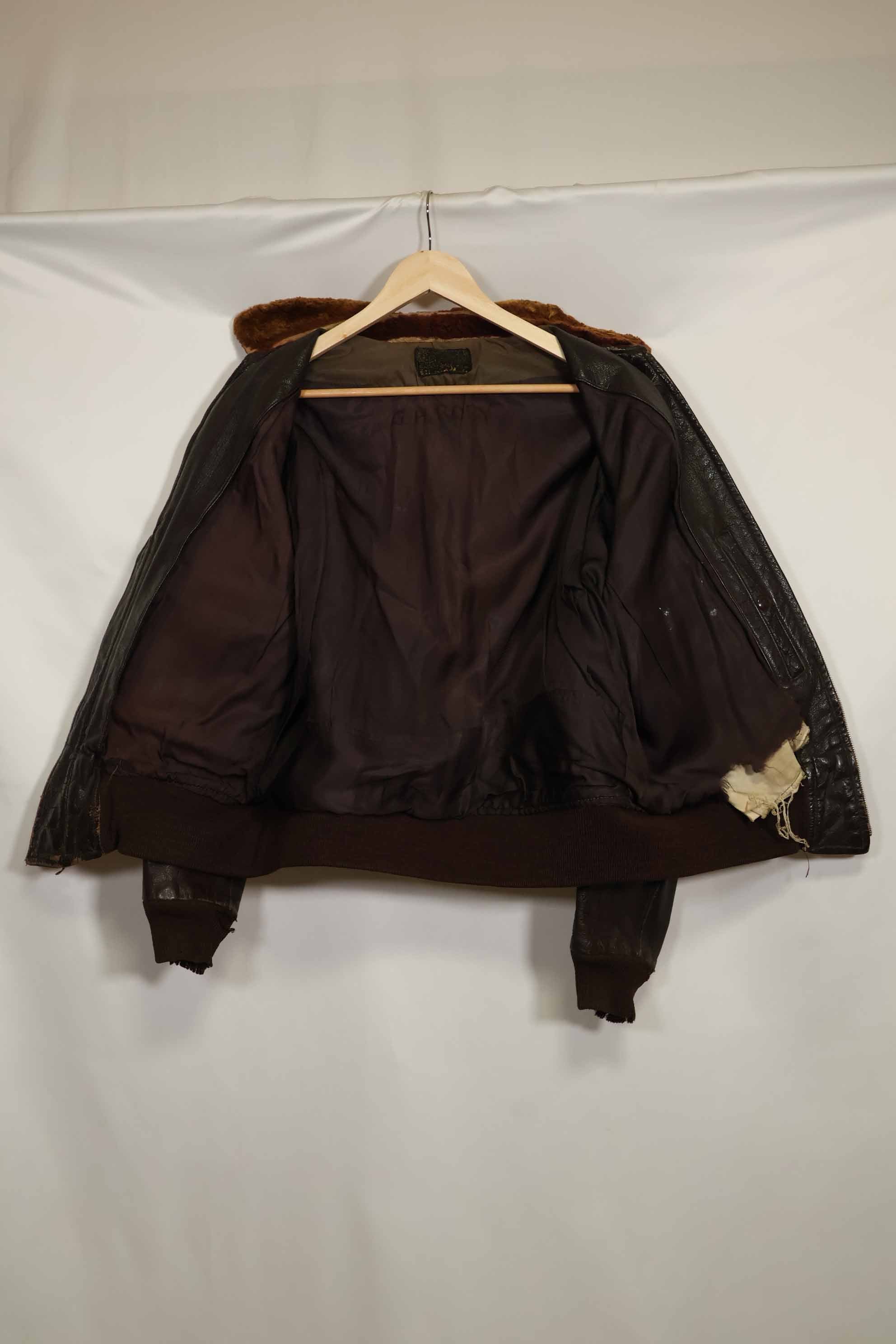 1950s-60s lot US Navy G-1 flight jacket, used.