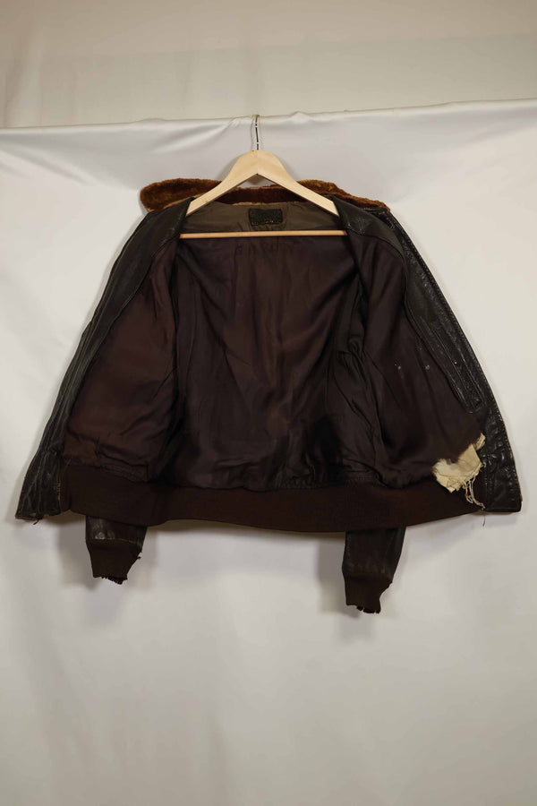 1950s-60s lot US Navy G-1 flight jacket, used.