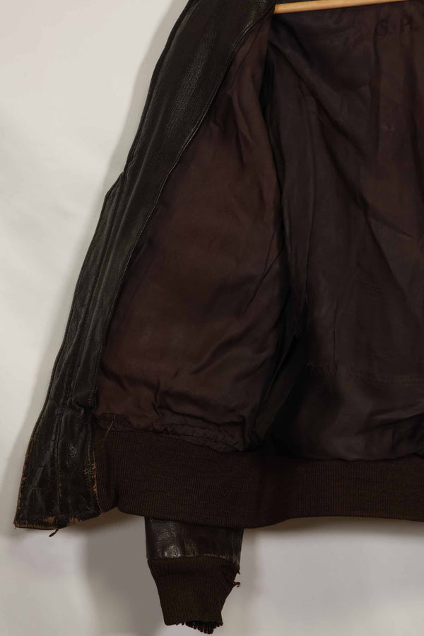 1950s-60s lot US Navy G-1 flight jacket, used.