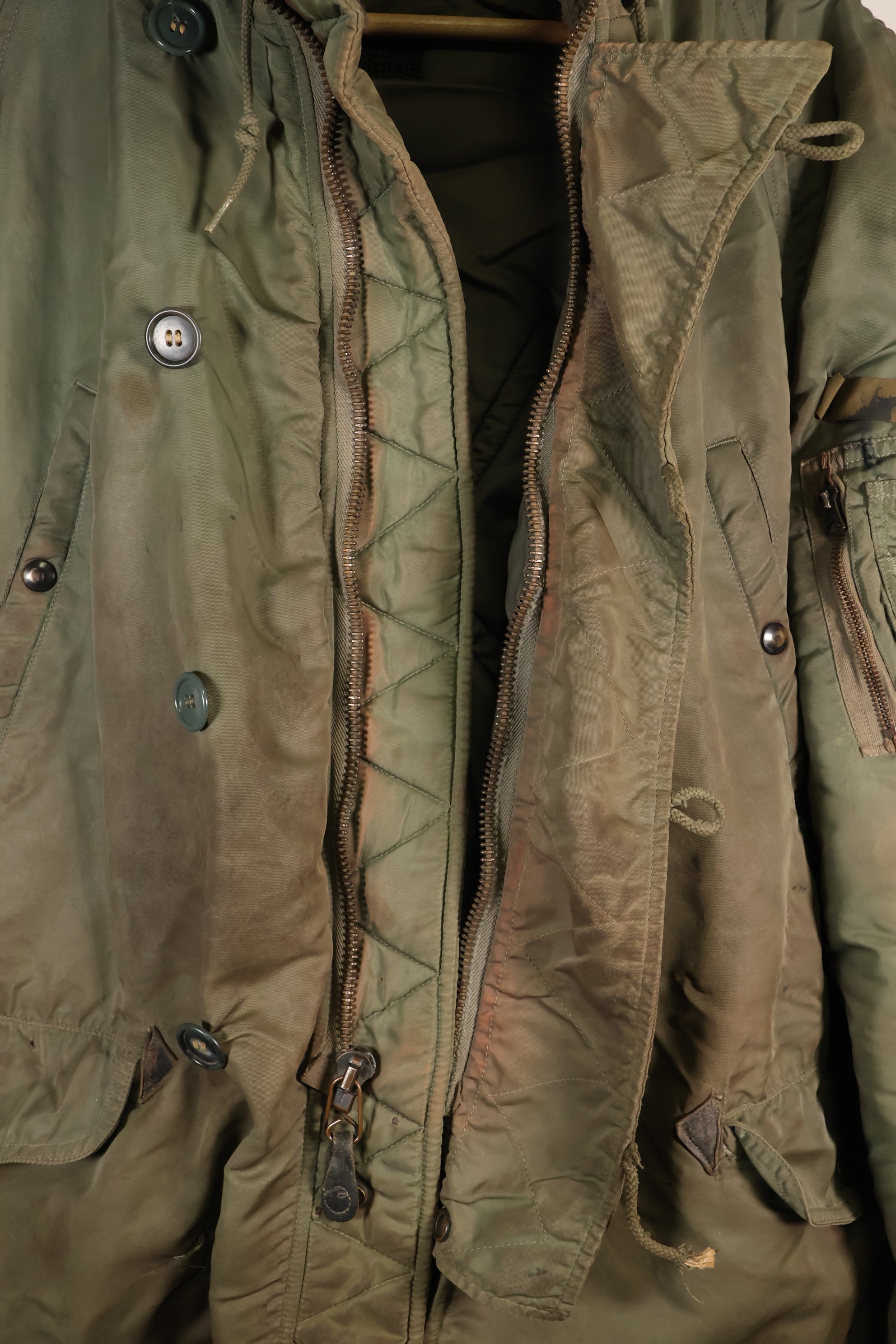 ทศวรรษ 1950 LARGE กองทัพอากาศสหรัฐอเมริกา N-3B เสื้อแจ็คเก็ตสำหรับลูกเรืออากาศยาน รุ่นแกรนด์ครู มือสอง