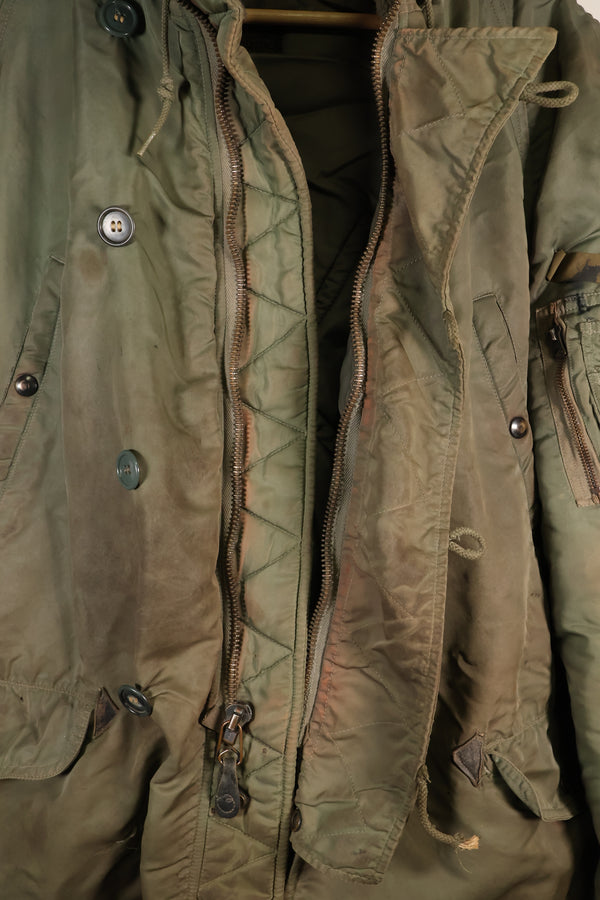 ทศวรรษ 1950 LARGE กองทัพอากาศสหรัฐอเมริกา N-3B เสื้อแจ็คเก็ตสำหรับลูกเรืออากาศยาน รุ่นแกรนด์ครู มือสอง