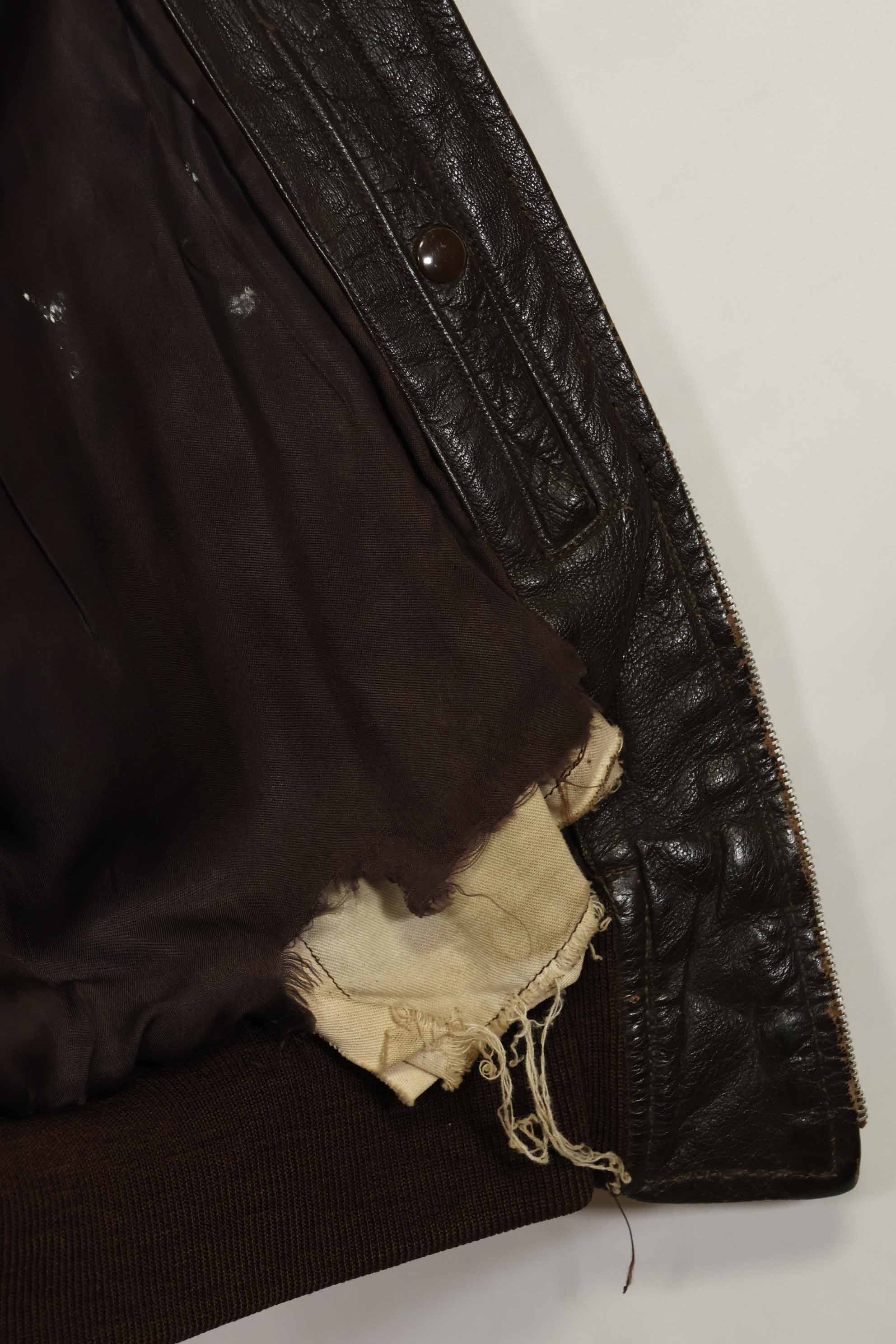 1950s-60s lot US Navy G-1 flight jacket, used.