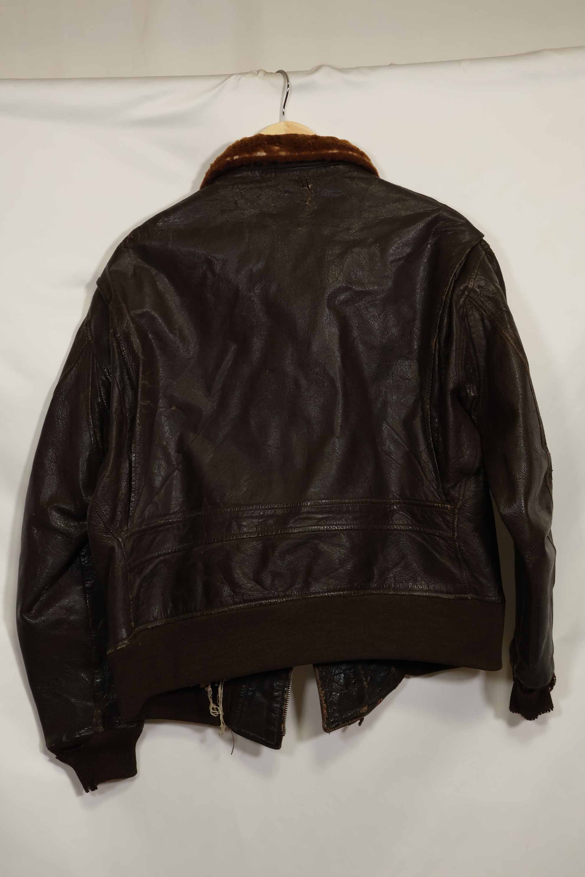 1950s-60s lot US Navy G-1 flight jacket, used.