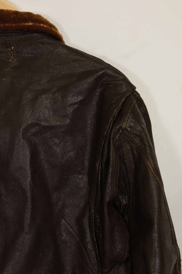 1950s-60s lot US Navy G-1 flight jacket, used.