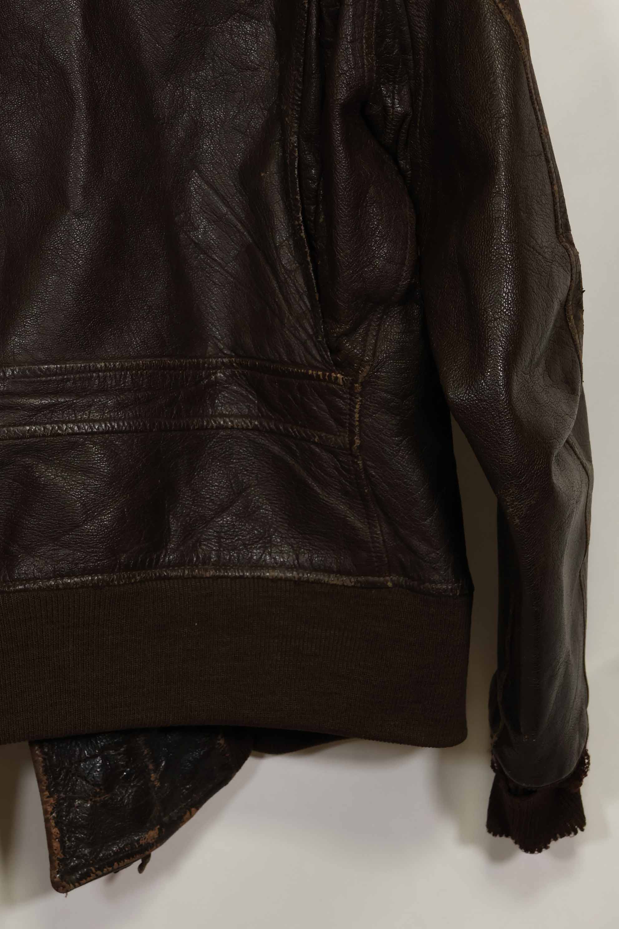 1950s-60s lot US Navy G-1 flight jacket, used.