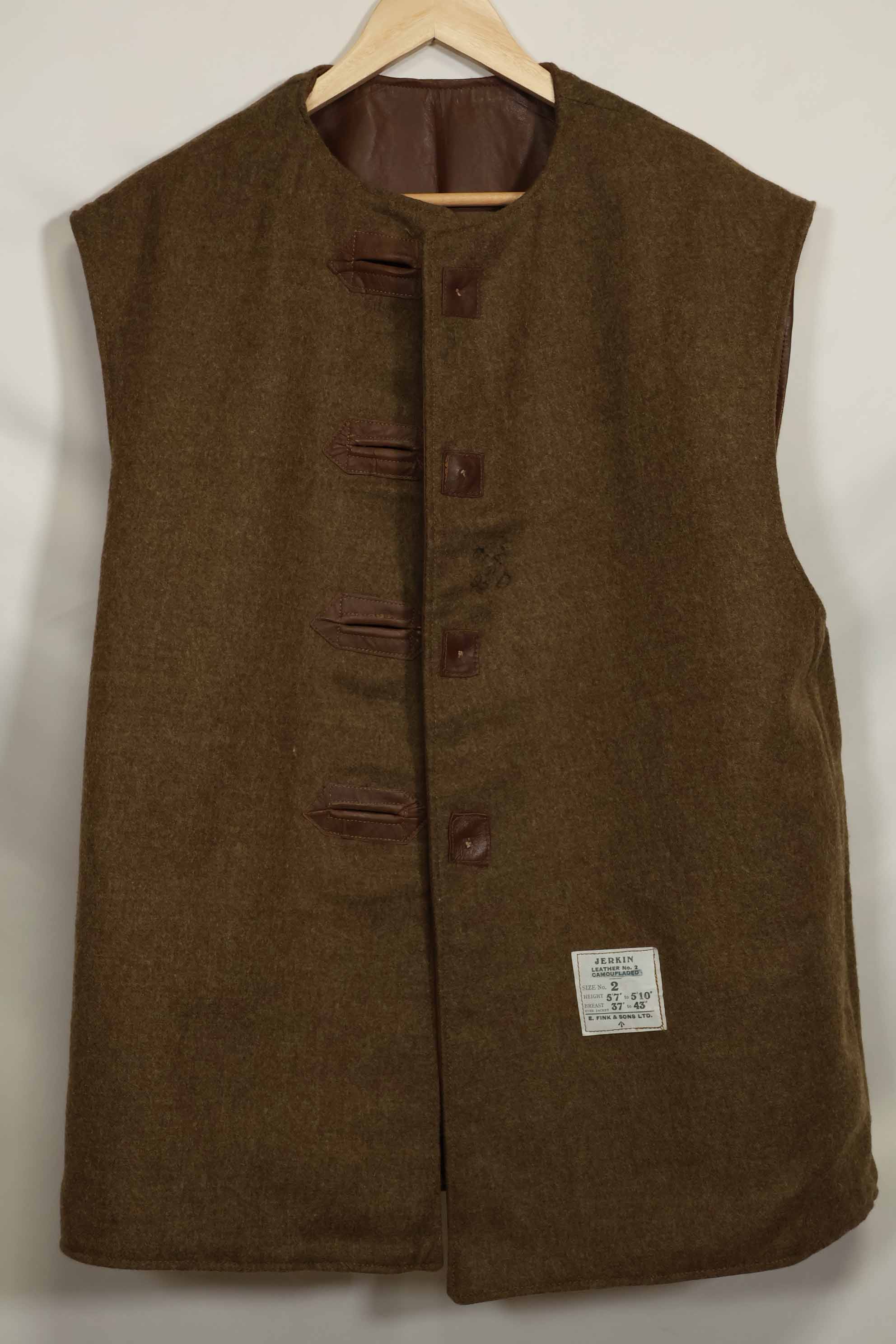 1940s British Army Jerkin No. 2 vest, used, good condition.