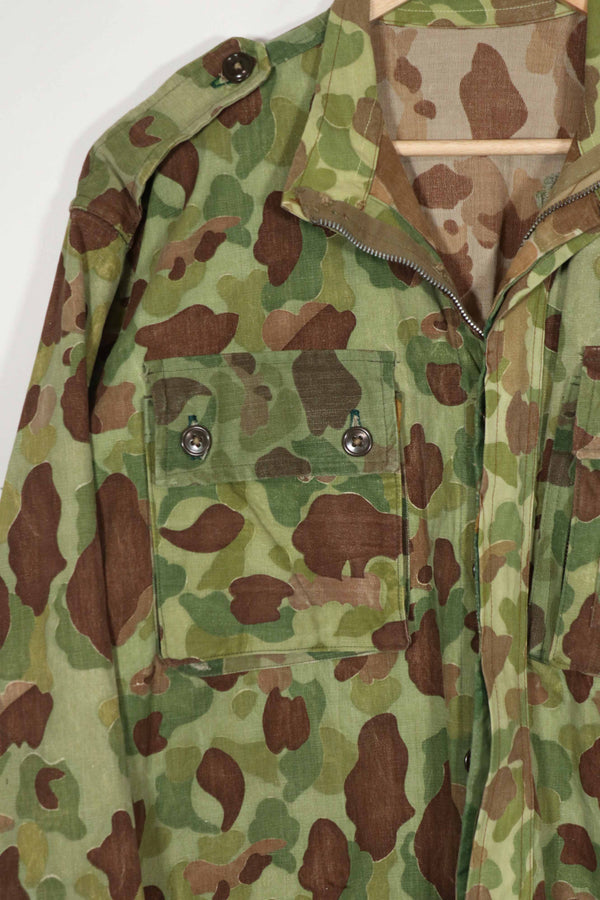 実物生地　フロッグスキン迷彩　フランス軍空挺ジャケット　再現品　ダックハンター　中古品