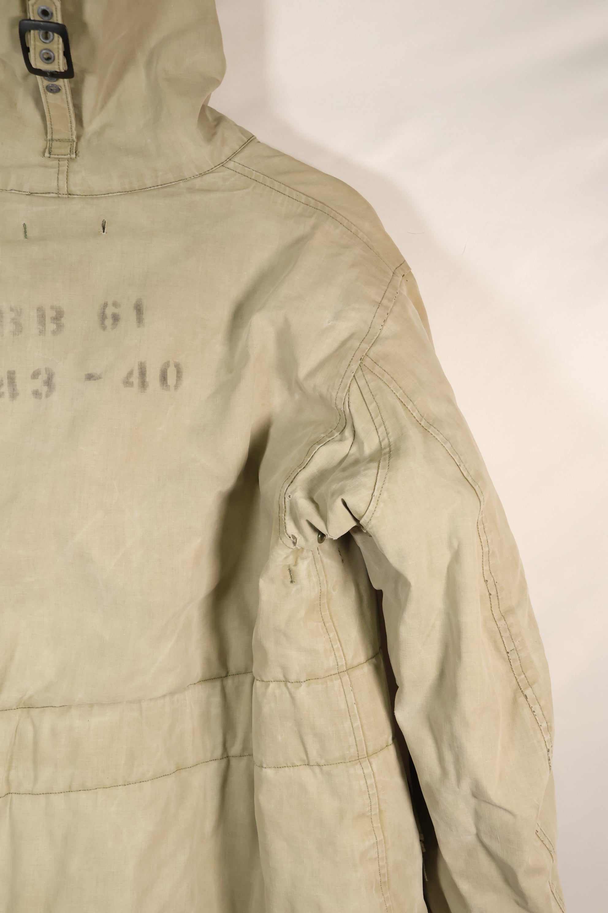 1940s กองทัพเรือสหรัฐฯ เสื้อโค้ทกันลมแบบมีฮู้ด BB-61 USS IOWA สินค้ามือสอง