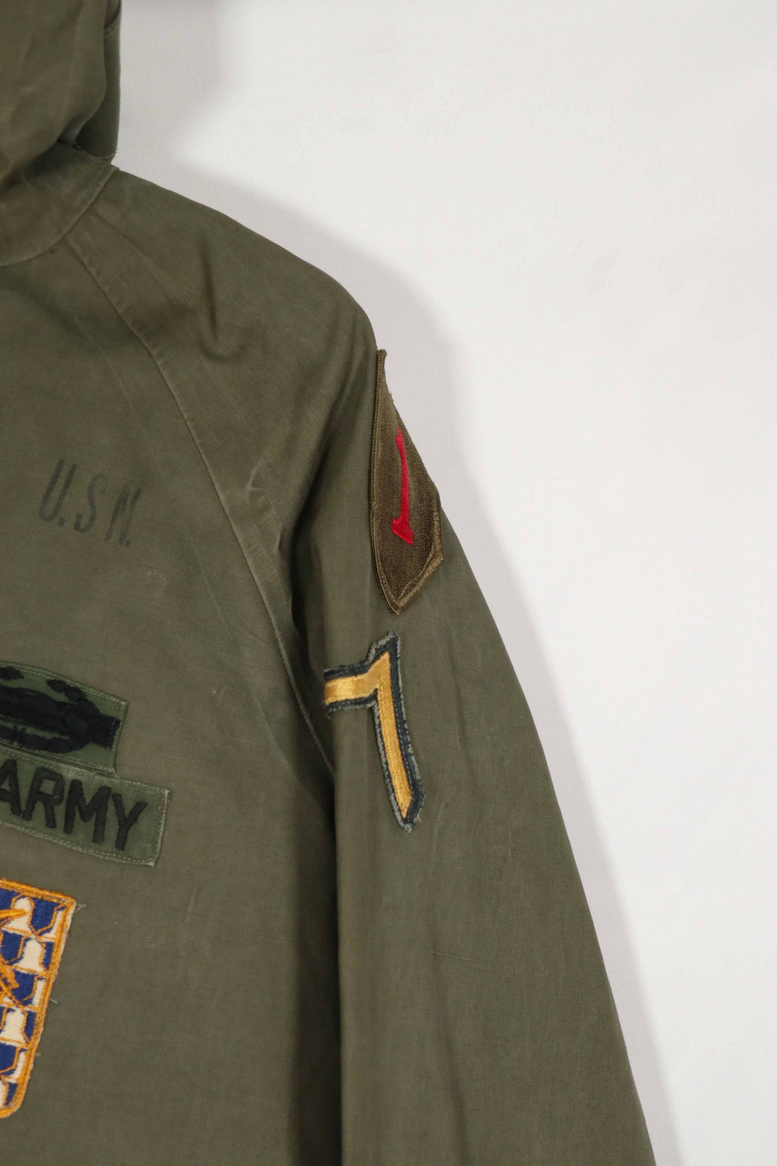 実物　US NAVY デッキジャケット　第一歩兵師団　第16歩兵連隊　レア品　中古品