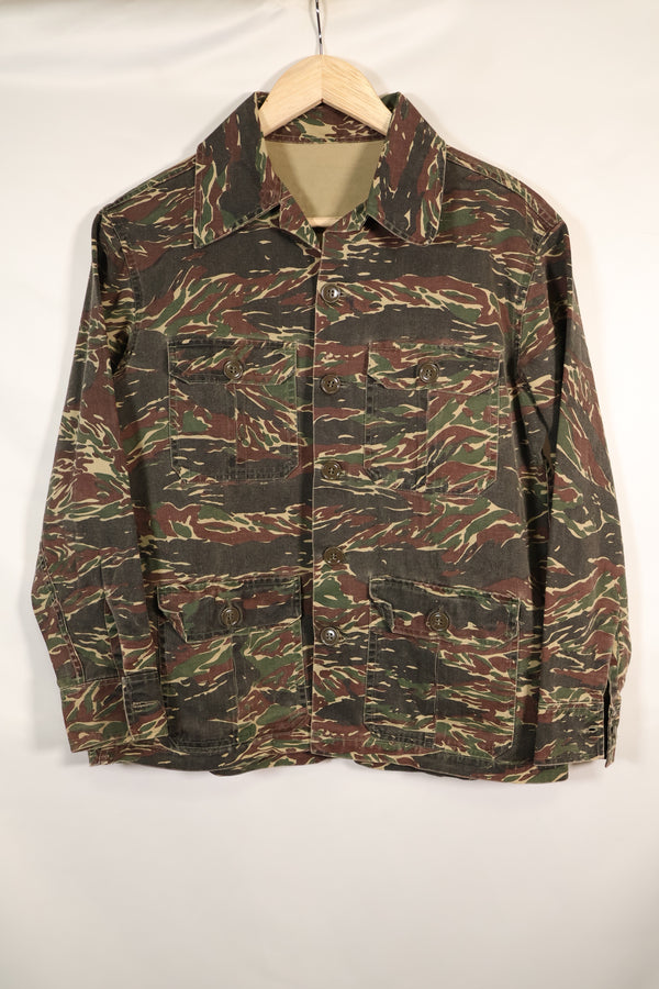 เสื้อเชิ้ตไทเกอร์ลายเสือสีเงินยุค 1970s สี่กระเป๋า มือสอง