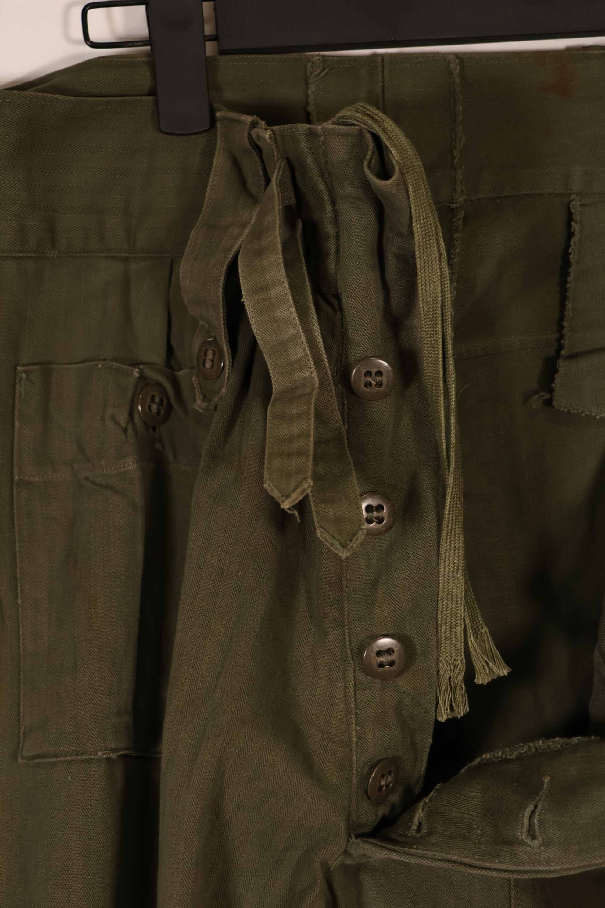 実物　WWII アメリカ製　イギリス軍　HBT　ジャングルトラウザーズ　中古品