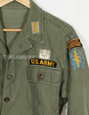 Real early OG-107 utility shirt with special forces patch, faded, used.