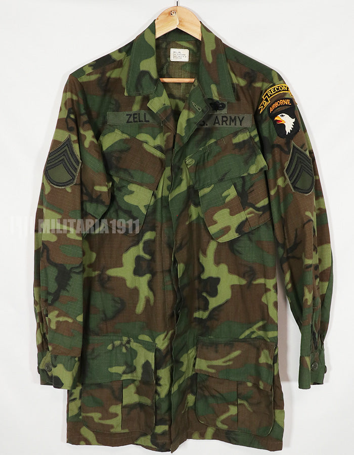 Real 1968 Ripstop ERDL Jungle Fatigue S-L 101 Airborne patch retrofitted