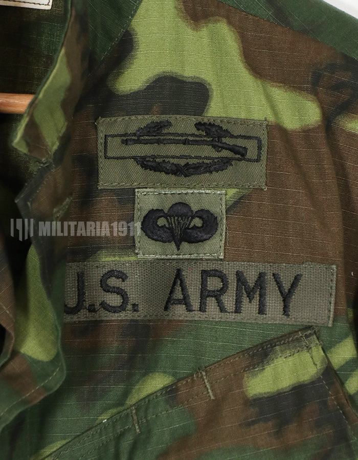 Real 1968 Ripstop ERDL Jungle Fatigue S-L 101 Airborne patch retrofitted