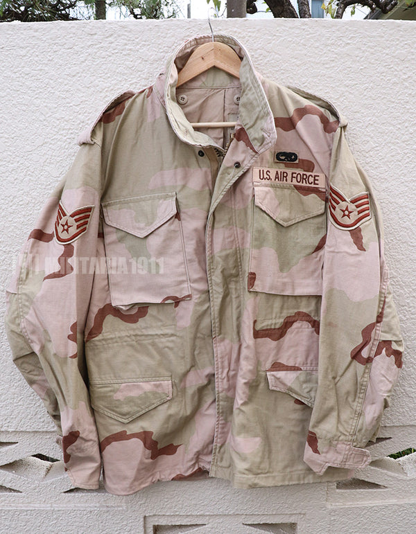 アメリカ空軍　3Cデザート迷彩　M65 フィールドジャケット 1991年製　徽章付き