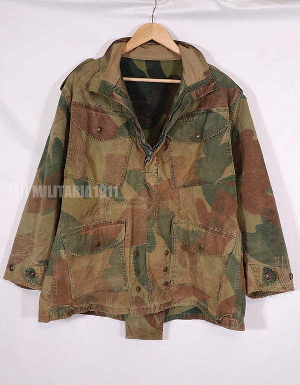 実物　1950年代　ベルギー軍　空挺兵　迷彩アノラック　退色あり　中古品