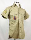 Original U.S. Army Cotton Khaki Shirt Service Shirt with Rank insignia patch 1st Signal Bde