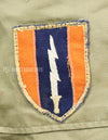 Original U.S. Army Cotton Khaki Shirt Service Shirt with Rank insignia patch 1st Signal Bde