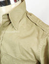 Original U.S. Army Cotton Khaki Shirt Service Shirt with Rank insignia patch 1st Signal Bde