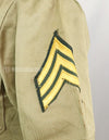 Original U.S. Army Cotton Khaki Shirt Service Shirt with Rank insignia patch 1st Signal Bde