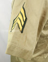 Original U.S. Army Cotton Khaki Shirt Service Shirt with Rank insignia patch 1st Signal Bde