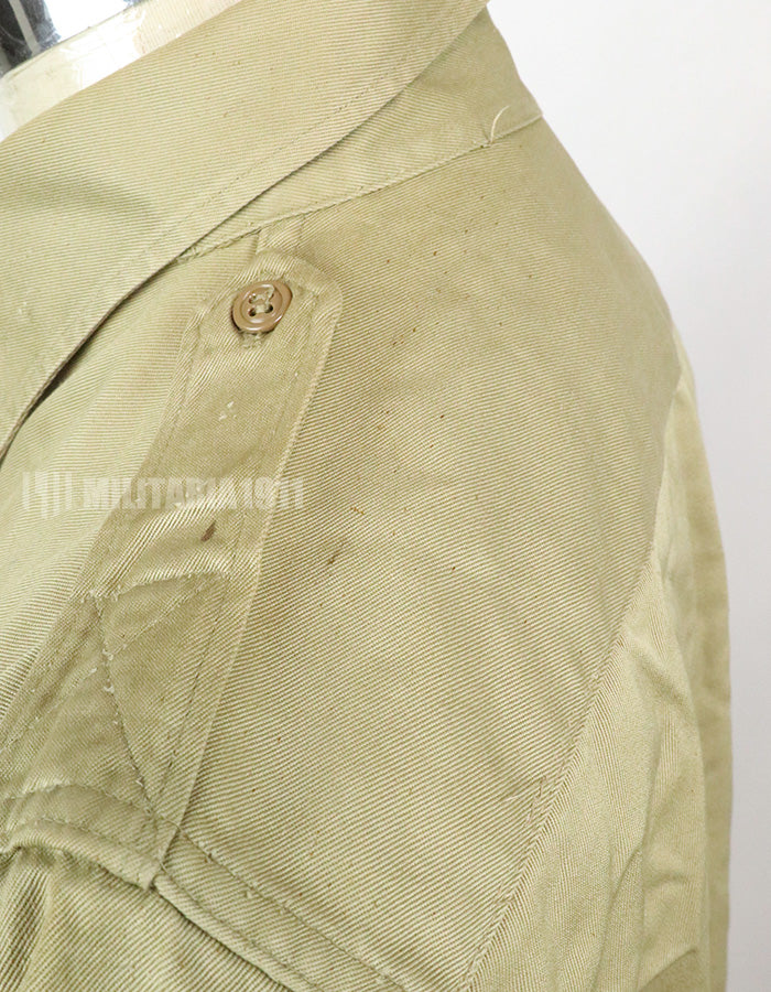 Original U.S. Army Cotton Khaki Shirt Service Shirt with Rank insignia patch 1st Signal Bde