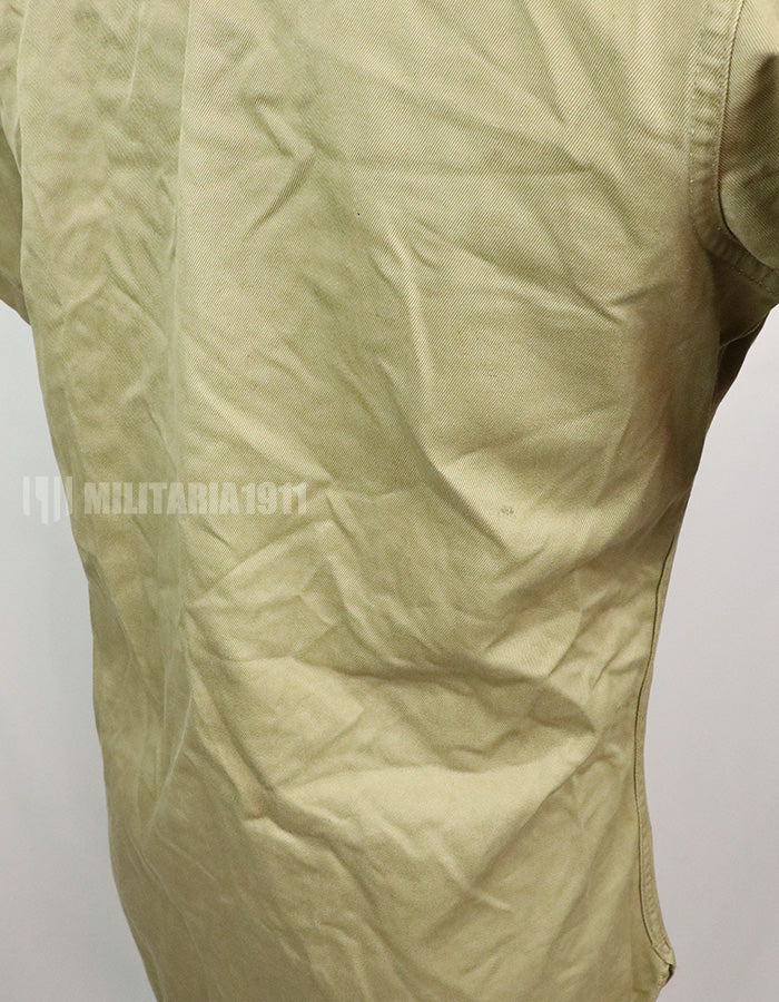 Original U.S. Army Cotton Khaki Shirt Service Shirt with Rank insignia patch 1st Signal Bde