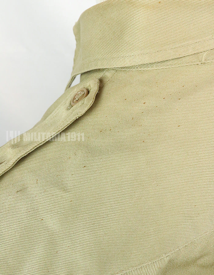 Original U.S. Army Cotton Khaki Shirt Service Shirt with Rank insignia patch 1st Signal Bde