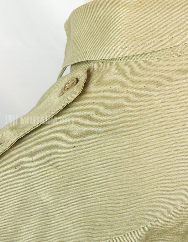 Original U.S. Army Cotton Khaki Shirt Service Shirt with Rank insignia patch 1st Signal Bde