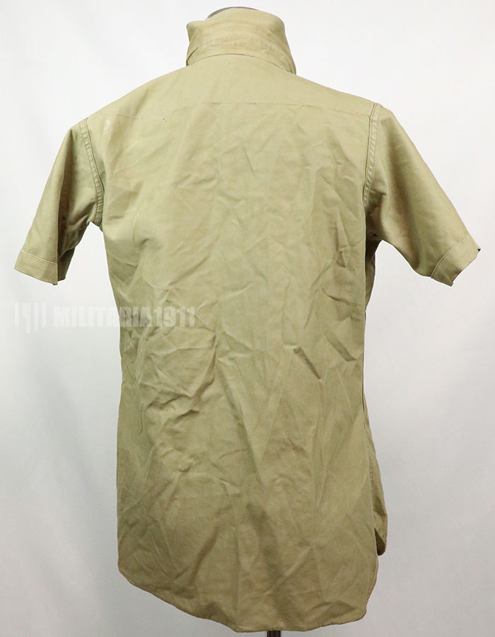 Original U.S. Army Cotton Khaki Shirt Service Shirt with Rank insignia patch 1st Signal Bde