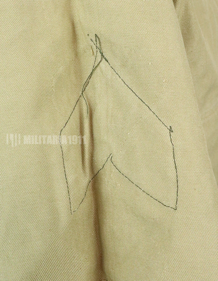 Original U.S. Army Cotton Khaki Shirt Service Shirt with Rank insignia patch 1st Signal Bde
