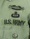 Original U.S. Army Utility Shirt OG-107 with insignia including 1st Division patch (retrofitted)
