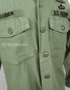 Original U.S. Army Utility Shirt OG-107 with insignia including 1st Division patch (retrofitted)